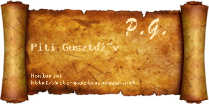 Piti Gusztáv névjegykártya